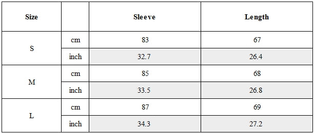 Size Guide for Gothic Script Graphic Asymmetrical Button Long-Sleeve Tee