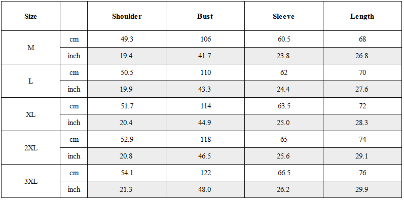 Size Guide for Techwear Fake Two Piece Crewneck Tactical Sweatshirt