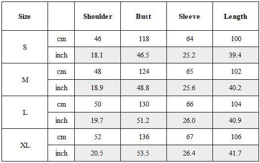 Size Guide for Wasteland Deconstructed Distressed Mid-Length Thick Puffer Jacket