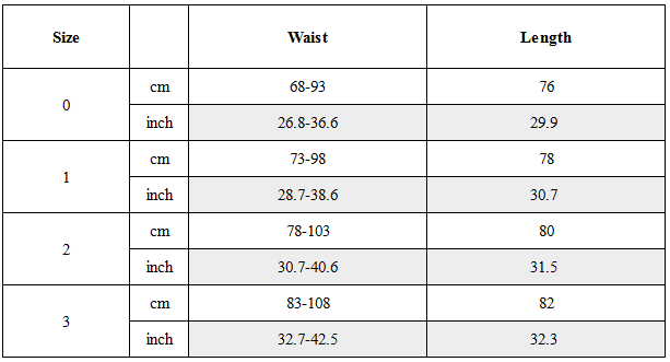 Size Guide for Balloon Pleated Slouchy Shorts