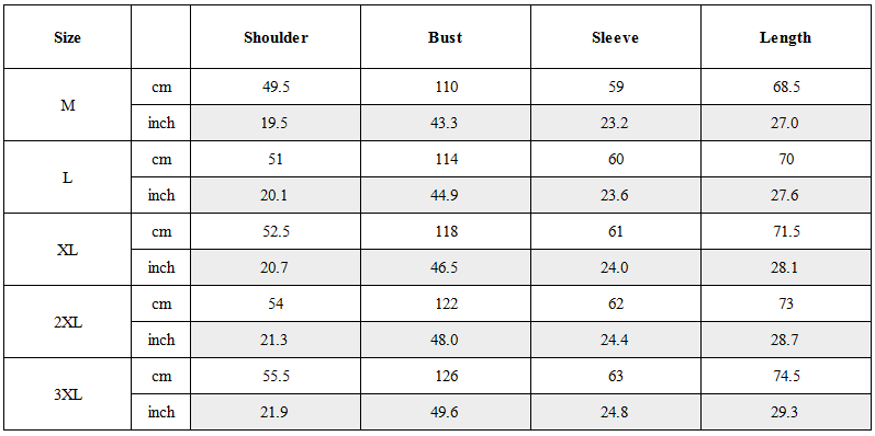 Size Guide for Functional Half-Zip Stand-Collar Utility Sweatshirt