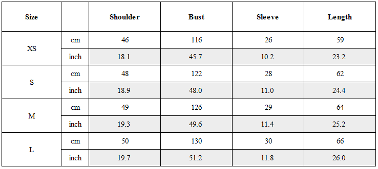 Size Guide for Washed Spliced Raglan T-Shirt