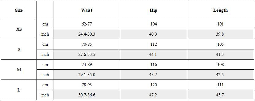 Size Guide for Multi-Pocket Pleated Faux Leather Wide-Leg Pants