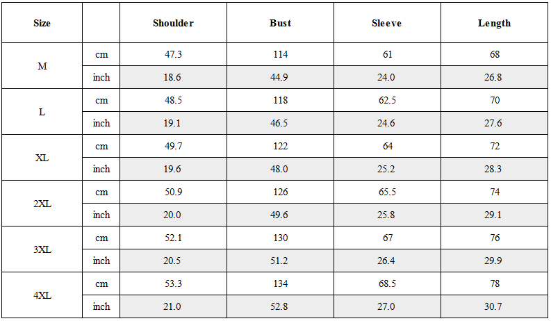 Size Guide for Functional Techwear Multi-Pocket Jacket