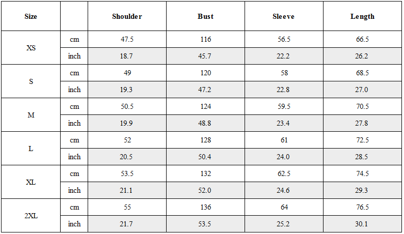 Size Guide for Cyberpunk Outfits Suede Turtleneck Unisex Hoodie