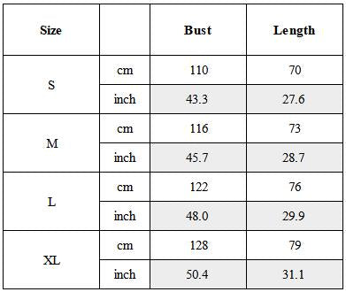 Size Guide for Water-Repellent Elastic Techwear Kimono Jacket