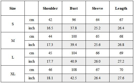 Size Guide for Wasteland Thumbhole Long Sleeve T‑Shirt