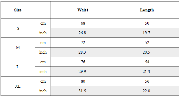 Size Guide for Post-Apocalyptic Wear Functional Multi-Pocket Cargo Shorts