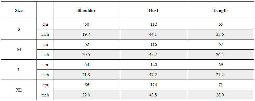 Size Guide for Post-Apocalyptic Wear Geometric Cut Vest