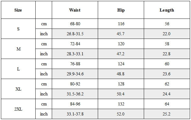 Size Guide for Tonal Panel Cargo Shorts