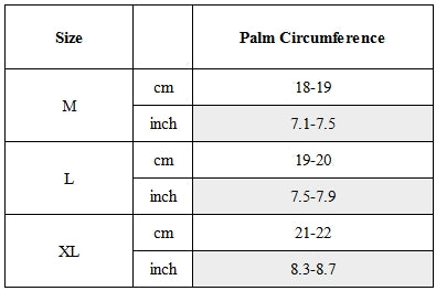 Size Guide for Techwear Fingerless Tactical Gloves