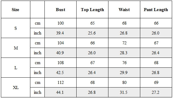 Size Guide for TW-098｜Post-Apocalyptic Wear Set Top / Bottom