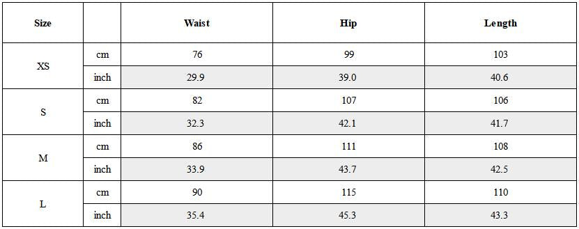 Size Guide for Detachable Plaid Flap Panel Wide-Leg Pants