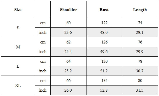 Size Guide for Post-Apocalyptic Mesh-Patchwork Diagonal-Zip Hooded Sleeveless T-Shirt