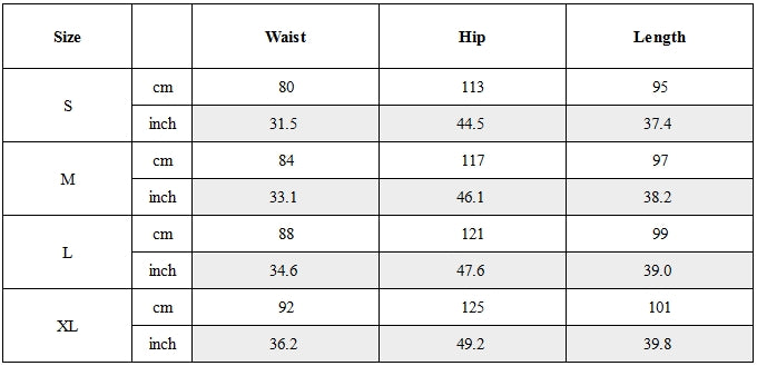 Size Guide for Dual-Mode Hard-Shell Urban Techwear Jogger Pants