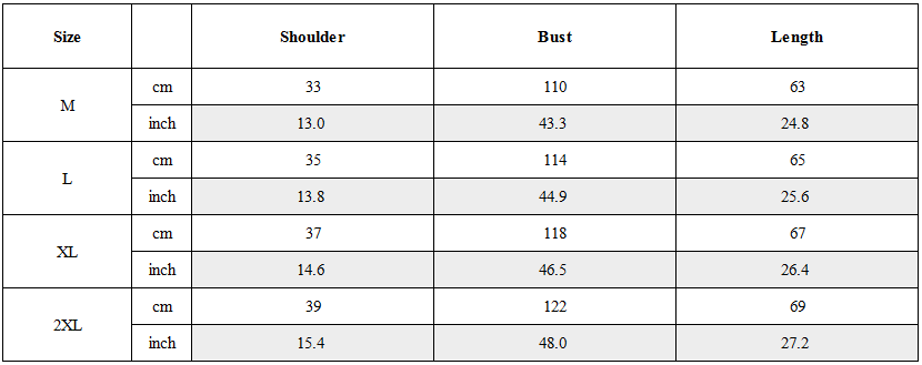Size Guide for Techwear Utility Pocket Tactical Vest