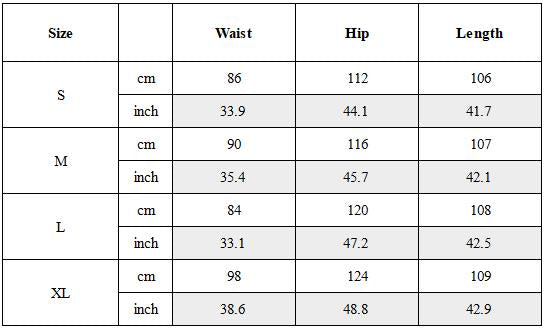 Size Guide for Post-Apocalyptic Distressed Wasteland Tactical Cargo Pants