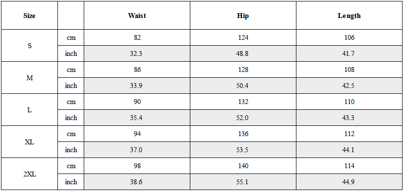 Size Guide for Retro Dirty Fit Double-Knee Cargo Pants