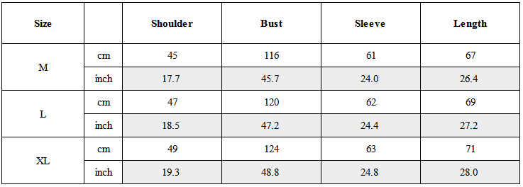 Size Guide for Japanese Darkwear Studded Patchwork Shirt
