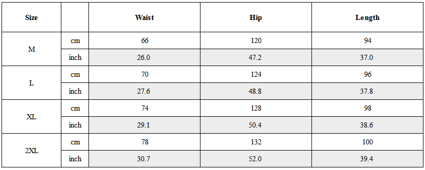 Size Guide for Embossed Floral Techwear Harem Pants