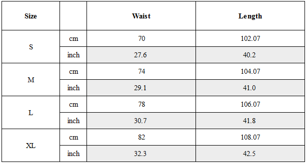 Size Guide for Modern Japanese Wide Leg Straight Cut Hakama Pants