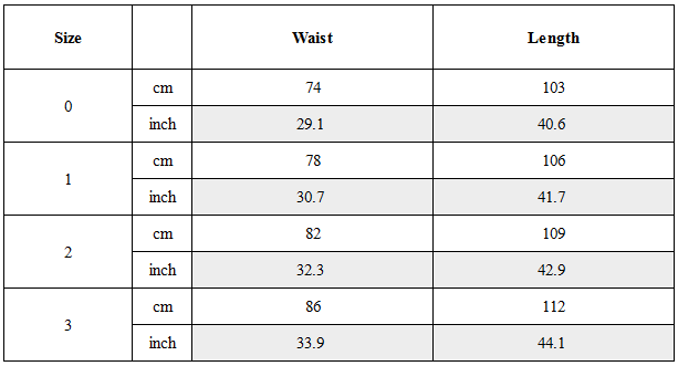 Size Guide for Contrast-Spliced Twist-Knee Flared Trousers