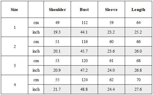 Size Guide for Wasteland Pocket Layering Long Sleeve T-Shirt