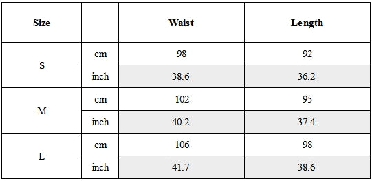 Size Guide for Water-Repellent Techwear Samurai Pants
