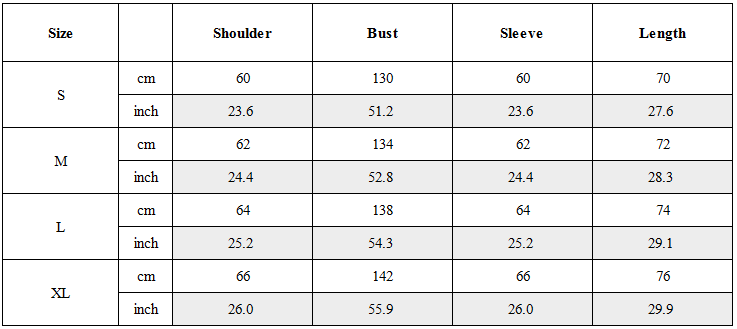 Size Guide for Techwear Unisex Turtleneck Scarf Mask Hoodie