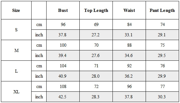 Size Guide for TW-097｜Post-Apocalyptic Wear Set Top / Bottom