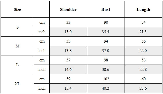 Size Guide for Post-Apocalyptic Reversible Deconstructed Vest