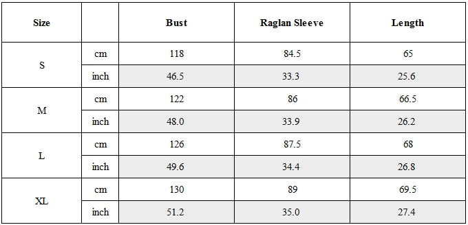 Size Guide for Ventilation UPF50+ Ice-Skin Quick-Release Techwear Jacket