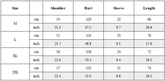 Size Guide for Techwear Distressed Urban Cotton T-Shirt