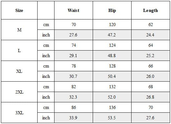 Size Guide for Washed Black Denim Techwear Cargo Shorts
