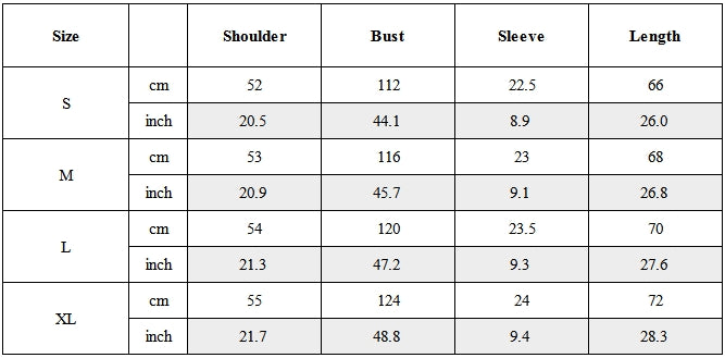 Size Guide for Bonded-Pocket Techwear Short-Sleeve Tee