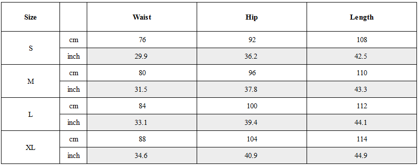 Size Guide for Post-Apocalyptic Slim Fit Flare Horseshoe Denim Pants