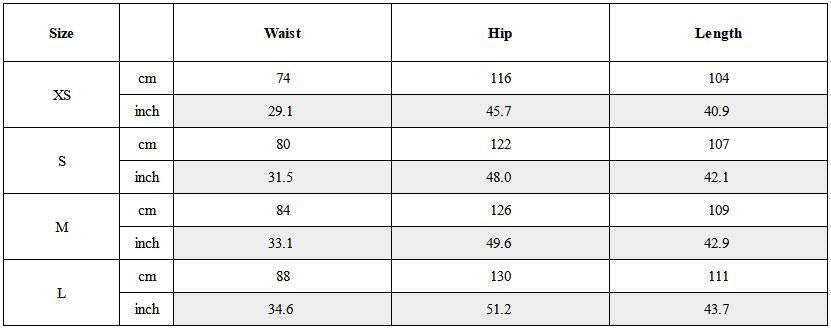 Size Guide for Faux Layered Oversized Pants Brown