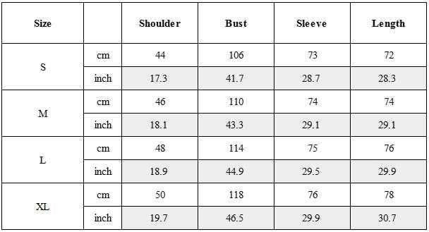 Size Guide for Post-Apocalyptic Wasteland Double-Collar Ninja-Sleeve T-Shirt