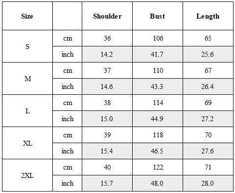 Size Guide for Wasteland Washed Distressed Reversible Vest