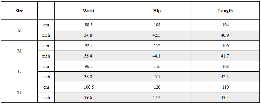 Size Guide for Wasteland Ninja Drop Crotch Pants