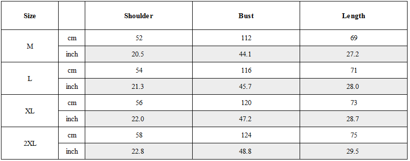 Size Guide for Functional Techwear Patchwork Sleeveless T-Shirt