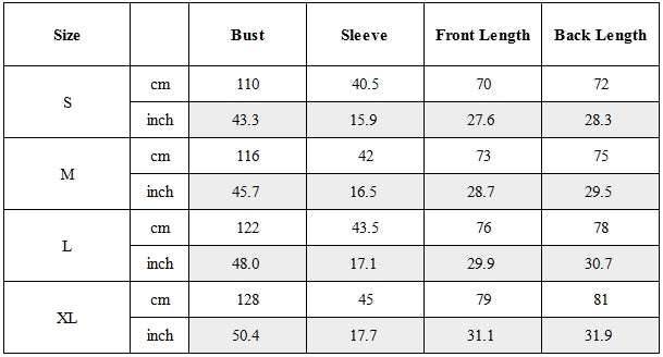 Size Guide for Quick-Dry Waffle Techwear T-Shirt