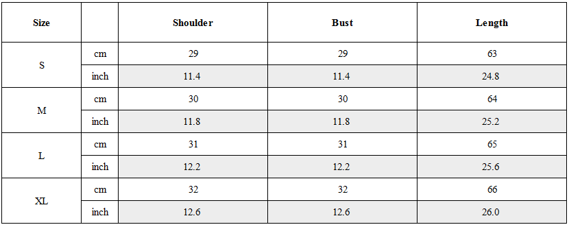 Size Guide for Cross Graphic Tank Top