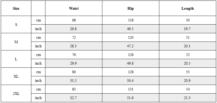 Size Guide for Modern Japanese Techwear Multi-Pocket Cargo Shorts