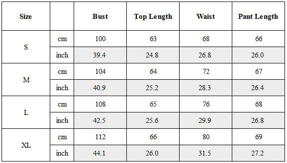 Size Guide for TW-095｜Post-Apocalyptic Wear Set Top / Bottom