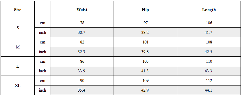 Size Guide for POST APOCALYPTIC TROUSERS