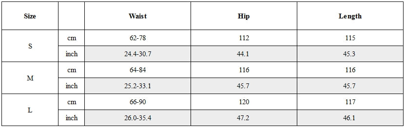Size Guide for Spliced Multi-Strap Wide-Leg Sweatpants