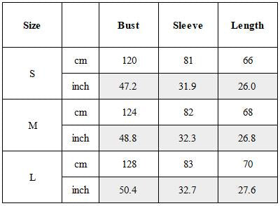 Size Guide for Wasteland Minimal Button Knit Sweater