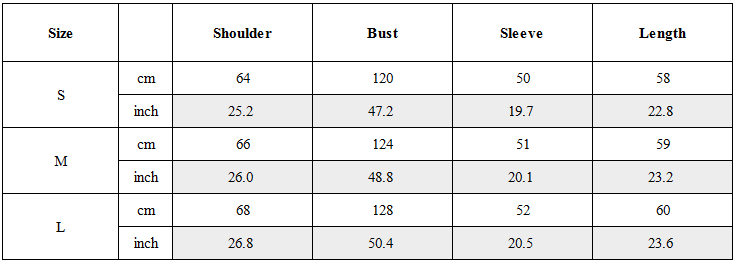 Size Guide for Post-Apocalyptic Hooded Cropped Utility Jacket
