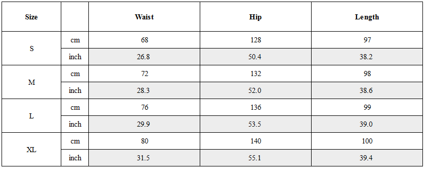 Size Guide for Void-Drifter Extreme Wide-Leg Parachute Pants